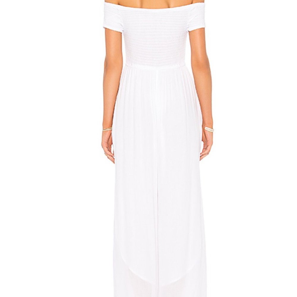 🕊NWOT LSPACE WHITE TIE UP JUMP SUIT WITH SLIT🕊 - Picture 3 of 8